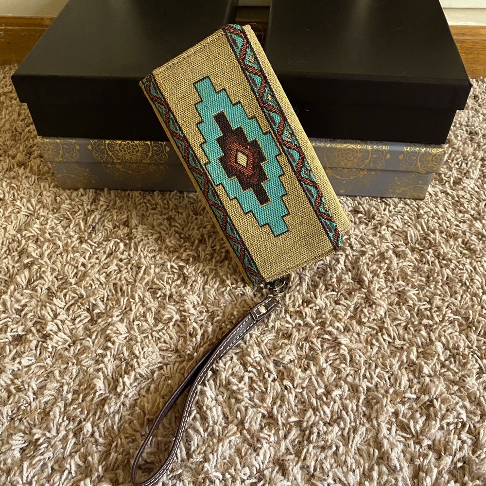 Aztec clutch wallet